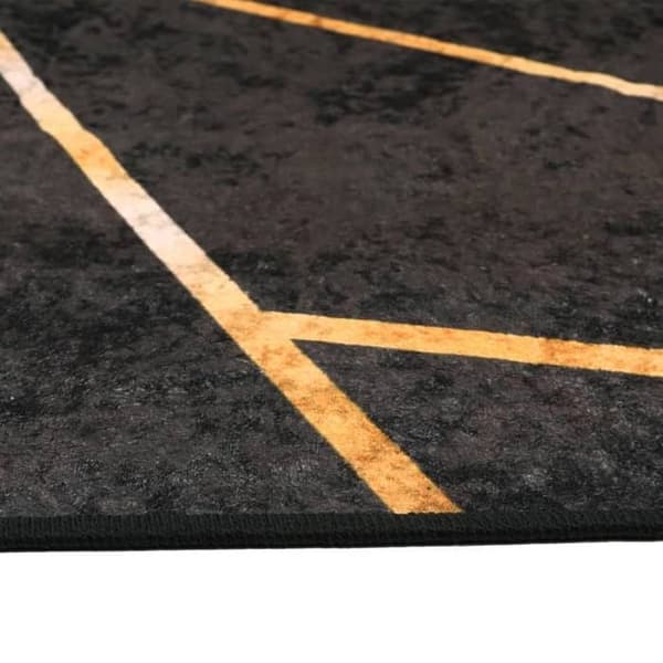 Maison Exclusive - Vaskbar sort og guld tæppe 80x150 cm