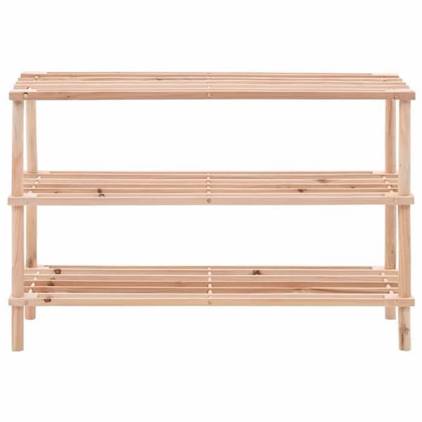 Maison Exclusive - Skohängare med 3 hyllor i solid granträ