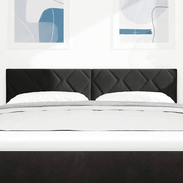 Maison Exclusive - LED Hovedgærde Sort 144 cm Velour