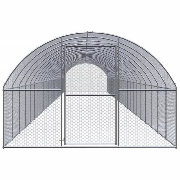 Maison Exclusive - Utomhus hönshus 3x24x2 m Galvaniserat stål silver-