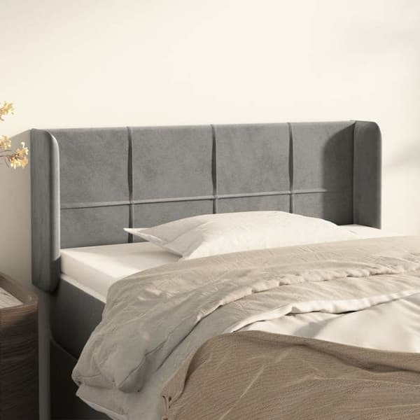Maison Exclusive - Pääty, jossa korvat, Vaaleanharmaa 83x16x78/88 cm Sametti ljusgrått