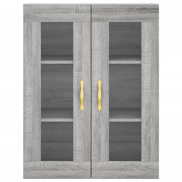 Maison Exclusive - Høj buffet Sonoma grå 69,5x34x180 cm Ingeniørtræ Sonoma grå