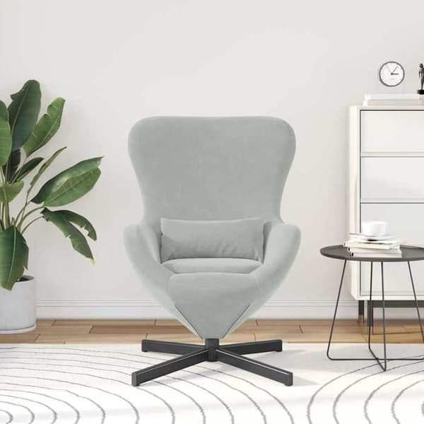 Maison Exclusive - Æg stol Lys grå 63 x 73 x 90 cm Velour Ljusgrått