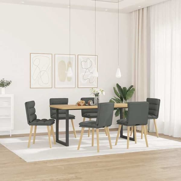 Maison Exclusive - Ruokatuolit 6 kpl tummanharmaa kangas