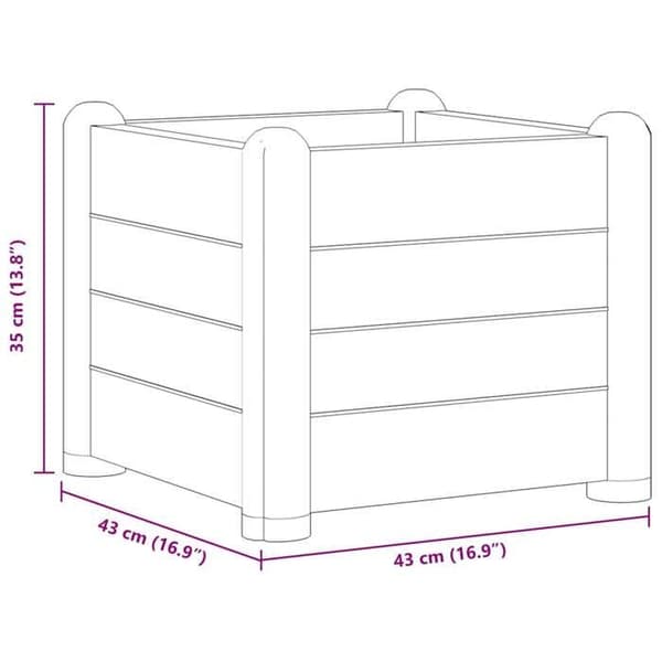 Maison Exclusive - Hævet havebed PP Grå sten 43x43x35 cm
