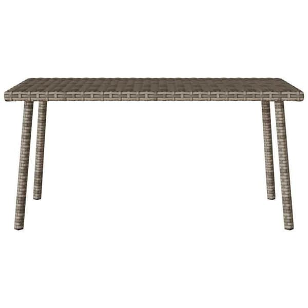Maison Exclusive - Suorakulmainen harmaa puutarhapöytä 80x40x37 cm rottinkia