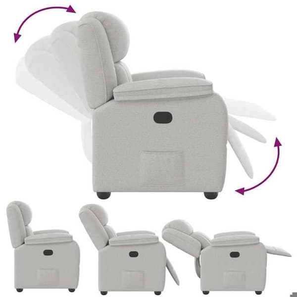 Maison Exclusive - Grå moln tyg reclinerfåtölj