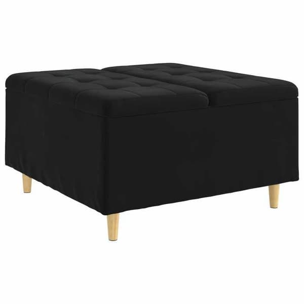 Maison Exclusive - Ottoman med förvaring Svart 80 x 80 x 45 cm Sammet