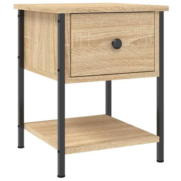 Maison Exclusive - Natborde 2 stk egetræ sonoma 34x35,5x45 cm Sonoma ek