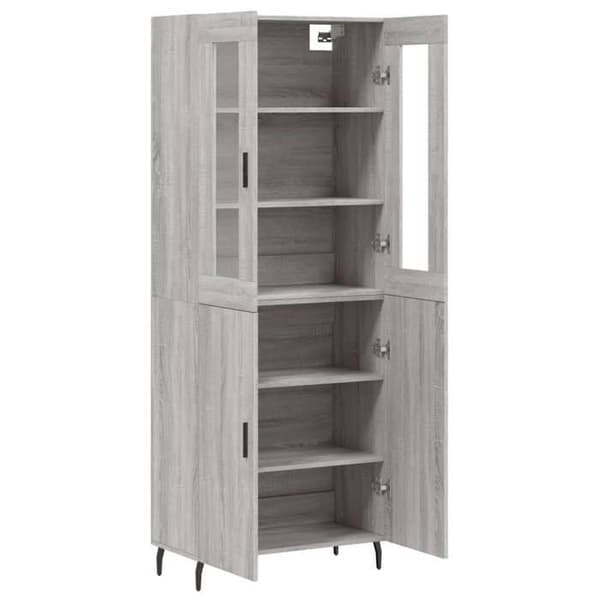 Maison Exclusive - Buffé hög Sonoma grå 69,5x34x180 cm Ingenjörsträ
