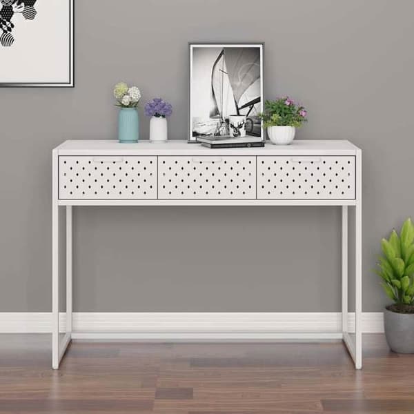 Maison Exclusive - Konsolbord Vit 106x35x75 cm Stål
