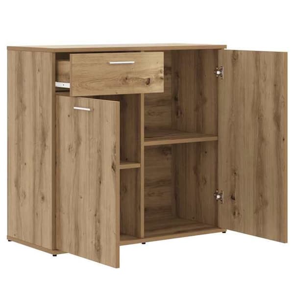 Maison Exclusive - Buffet i egetræ, håndlavet, 80x36x75 cm, ingeniørtræ
