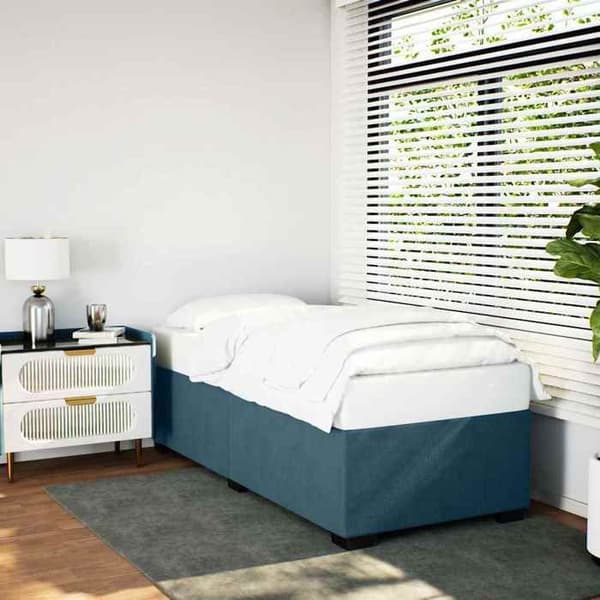 Maison Exclusive - Sengestel uden madras blå 80x200 cm fløjl Blå
