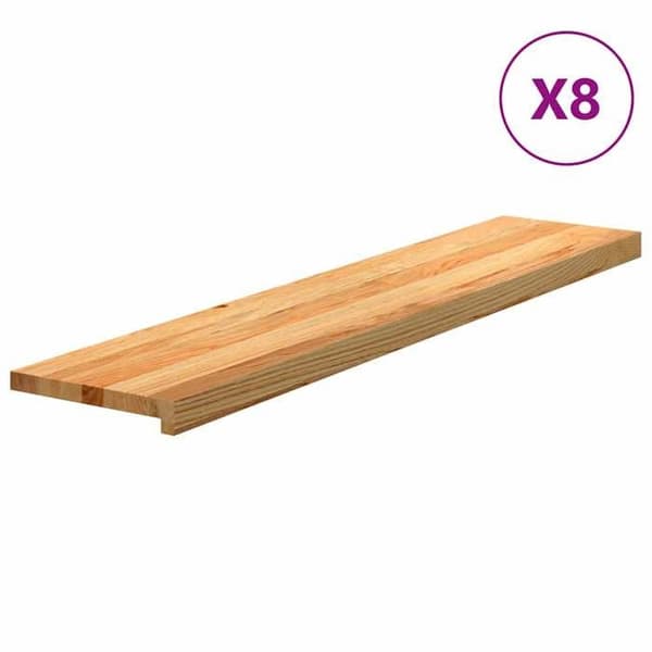 Trappe - EKSKLUSIV HUS - 8 dele - Massivt egetræ - 120x30x2 cm - Lys brun ljusbrun