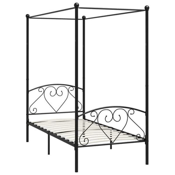 Maison Exclusive - Sengestel med baldakin uden madras sort metal 100x200 cm