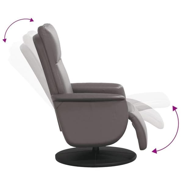 Maison Exclusive - Recliner med fotstöd i grått konstläder Grå
