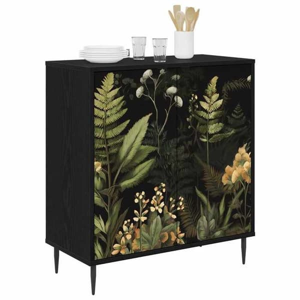 Maison Exclusive - Buffet RHENEN Sort eg 69 x 33 x 76 cm Ingeniørtræ