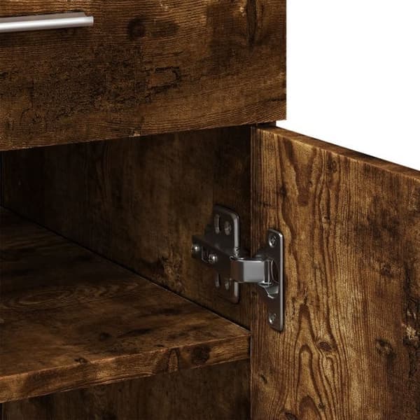 Maison Exclusive - Buffé ek rökig 80x42,5x93 cm ingenjörsträ