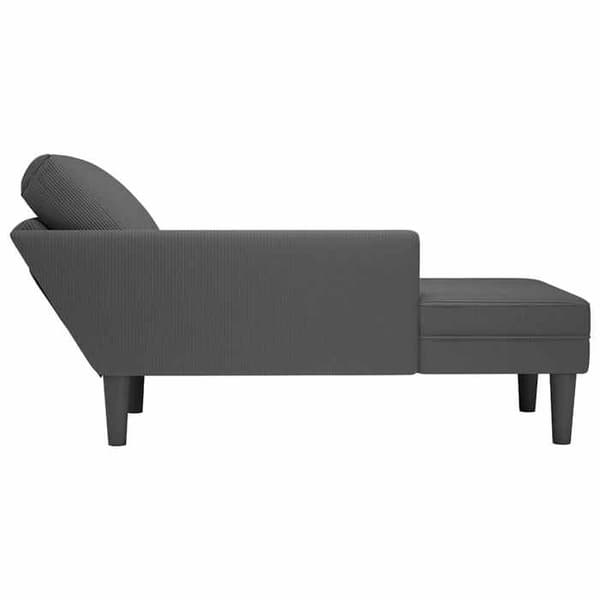 Soffa - MAISON EXCLUSIVE - Grå ribbad sammet - Högresilient skum - Ländryggskudde - Lätt att underhålla