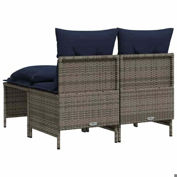 Maison Exclusive - 4-delt havemøbel sæt med grå puder i flettræ