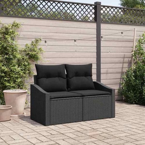 Maison Exclusive - Trädgårdsoffa med kudde 123 x 62 x 69 cm polyrotin