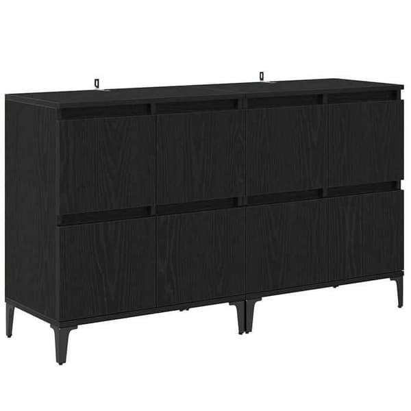 Maison Exclusive - Buffeter 2 stk Sort eg 60 x 35 x 70 cm Ingeniørtræ svart ek