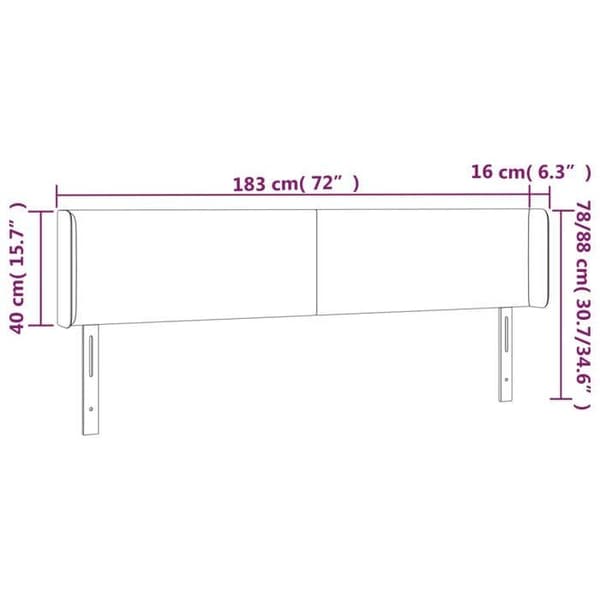 Maison Exclusive - LED Hovedgærde Grå 183x16x78/88 cm Syntetisk Læder