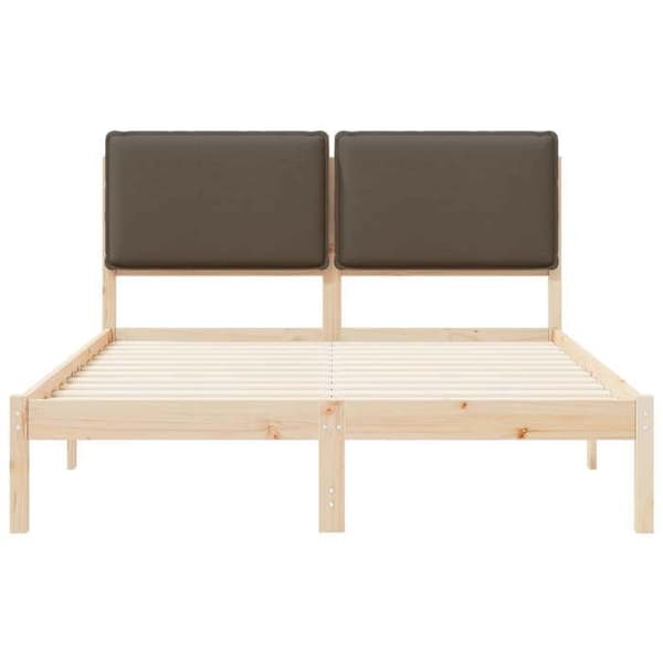 Maison Exclusive - Vuodekehys pehmustetulla päädyllä, taupe 135 x 190 cm Mol
