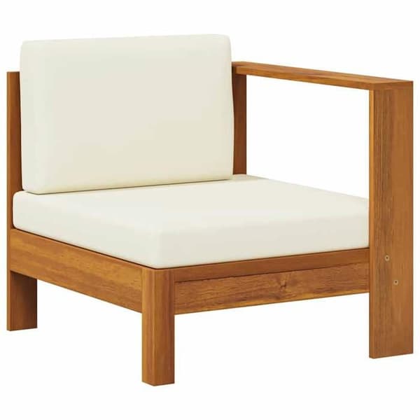 Maison Exclusive - Central sofa med 1 armlæn Hvid creme Solid akacie