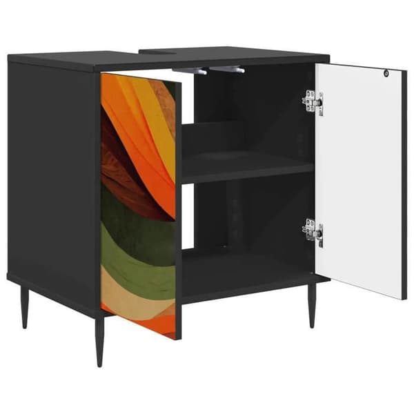Maison Exclusive - Badeværelsesskab BONN Sort eg 60 x 40 x 61 cm