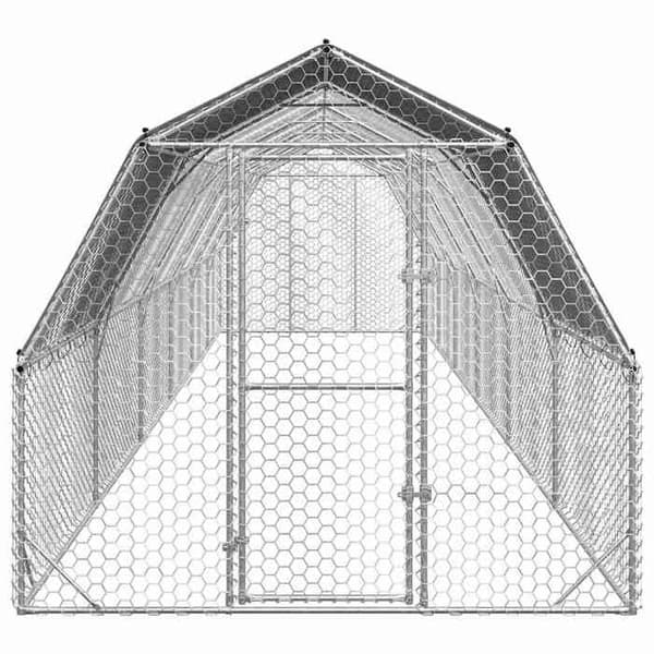 Maison Exclusive - Hönshus med tak 2,5x12x2,25 m galvaniserat stål
