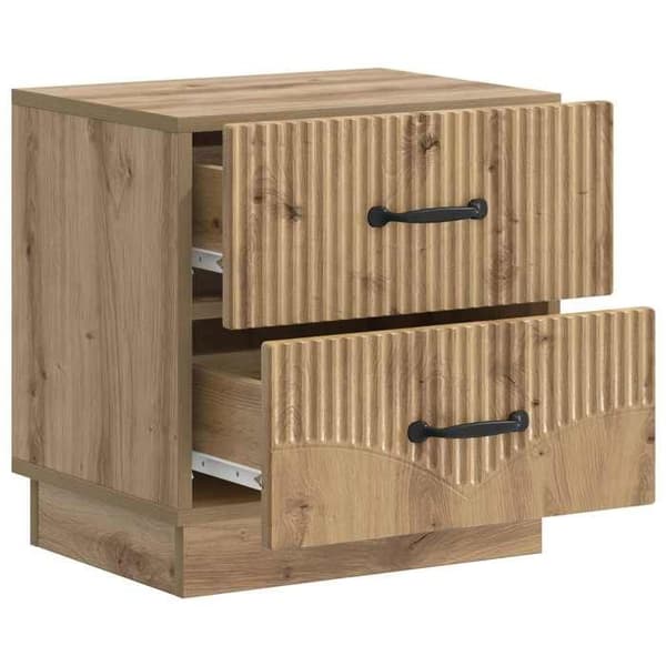 Maison Exclusive - Natbord i håndlavet egetræ 43 x 34,5 x 44,5 cm
