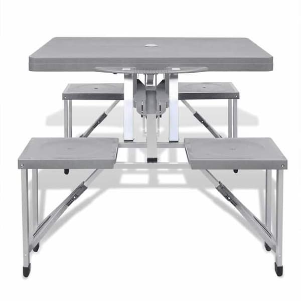 Maison Exclusive - Samlet campingbord med 4 aluminiumsstole