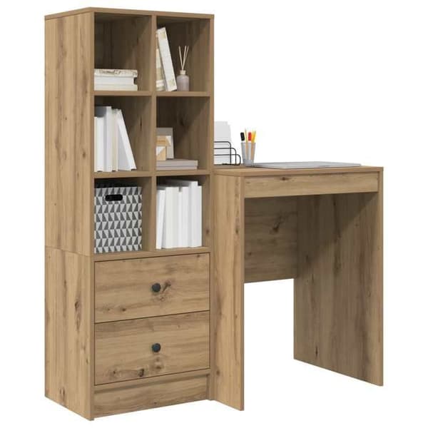 Maison Exclusive - Håndlavet egetræskontor 105,5 x 50 x 127 cm 2 stk. brun