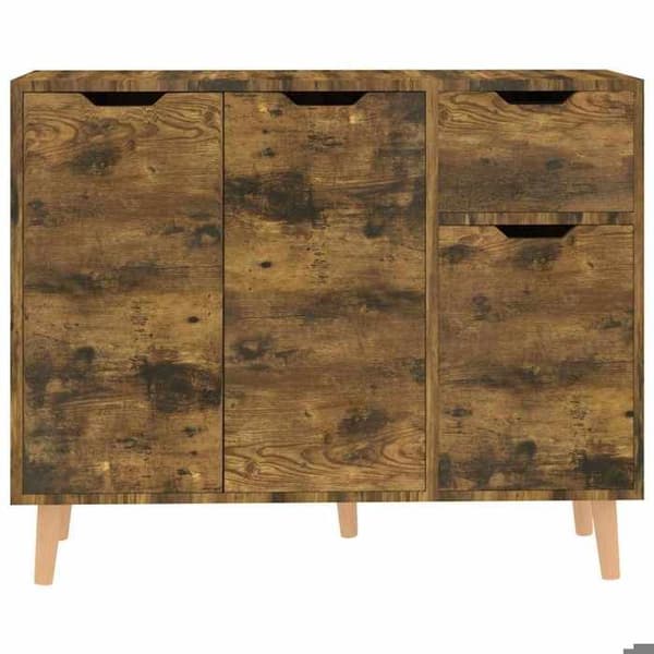 Maison Exclusive - Buffet i røgfyldt eg 90x30x72 cm ingeniørtræ Rökt ek
