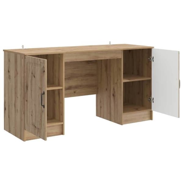 Maison Exclusive - Håndlavet egetræskontor 142,5 x 50 x 75 cm Ingeniørtræ
