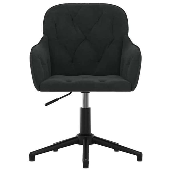 Maison Exclusive - Sort velour kontorstol med drejefunktion Svart