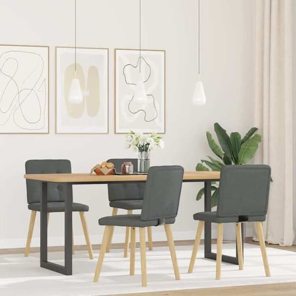 Maison Exclusive - 4 tummanharmaata kangasruokatuolin setti Mörkgrå