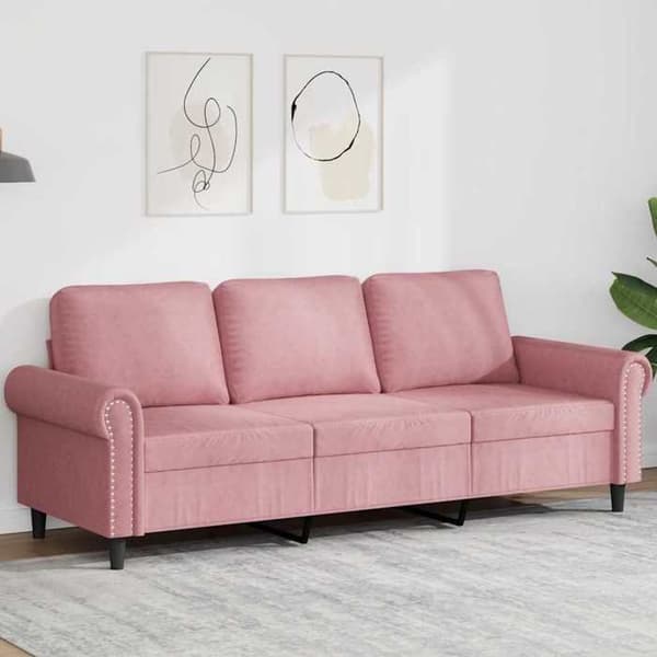 Maison Exclusive - Soffa 3-sits Rosa 180 cm Sammet