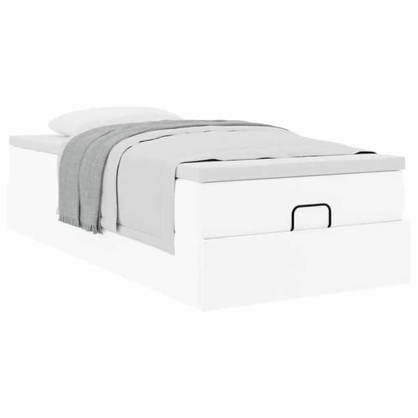 Maison Exclusive - Ottoman sengestel med hvid madras 90x190 cm i kunstlæder Vit