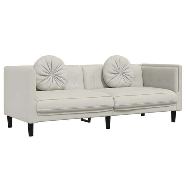 Maison Exclusive - 3 kpl:n sohvasetti vaaleanbeige samettityynyillä