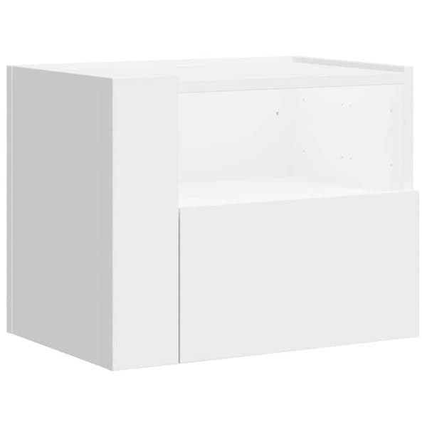 Väggmonterad sängbord - EXKLUSIV HEM - 45x30x35 cm - Vit - 1 låda - Väggmontering Vit