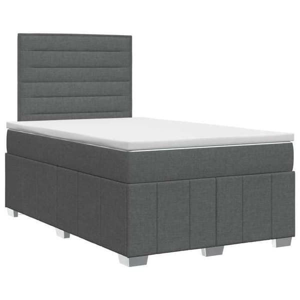 Maison Exclusive - Boxspring seng med madras Mørkegrå 120 x 190 cm Stof Mörkgrå