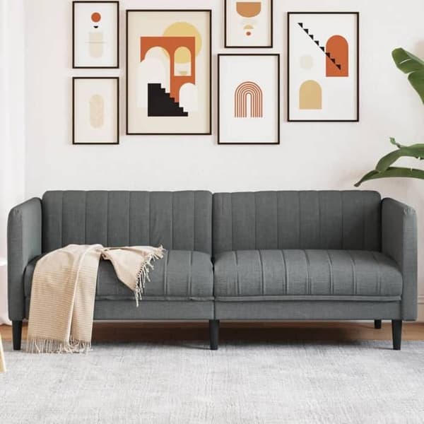 Maison Exclusive - 3-personers sofa i mørkegrå stof