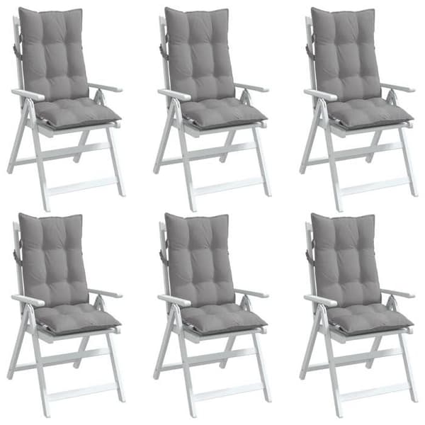 Maison Exclusive - Stolar med hög rygg, 6-pack, grått Oxford-tyg grå