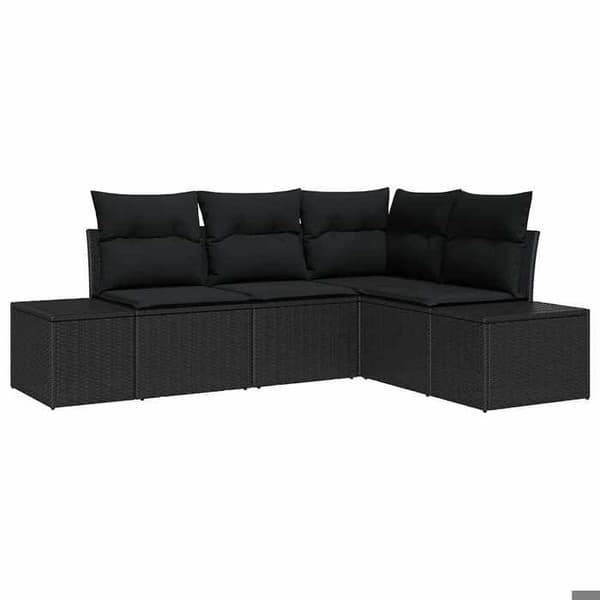 Maison Exclusive - Sæt af 4 pc have-sofa i sort polyrotin