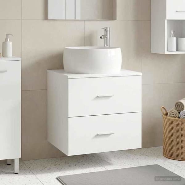 Exklusiv möbel - Väggmonterad handfat vanity Vit 49,5 x 44,5 x 66 cm