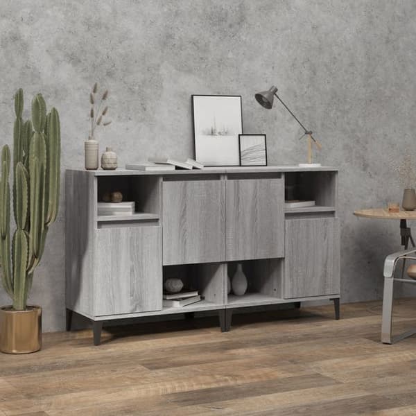Maison Exclusive - Bufféer 2 st sonoma grå 60x35x70 cm ingenjörsträ