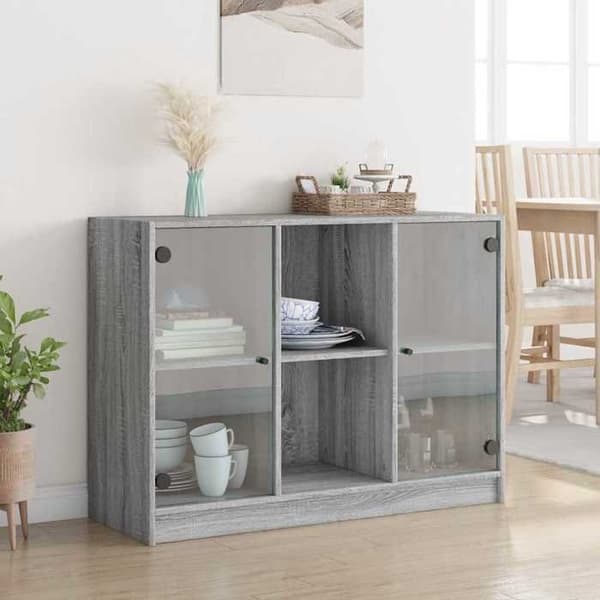 Maison Exclusive - Sonoma harmaa buffet 102x37x75,5 cm insinööripuusta