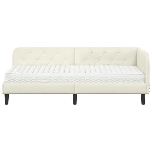 Maison Exclusive - Hörnsängram Creme 80 x 200 cm Sammet Grädde